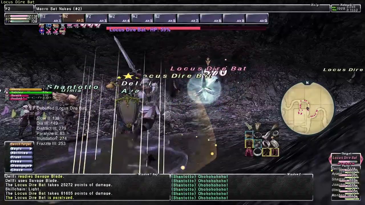 FFXI - Redmage tanks and fights a level 133 monster.