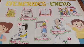 EFEMERIDES MES DE ENERO/ PERIÓDICO MURAL DEL MES DE ENERO #venezuela