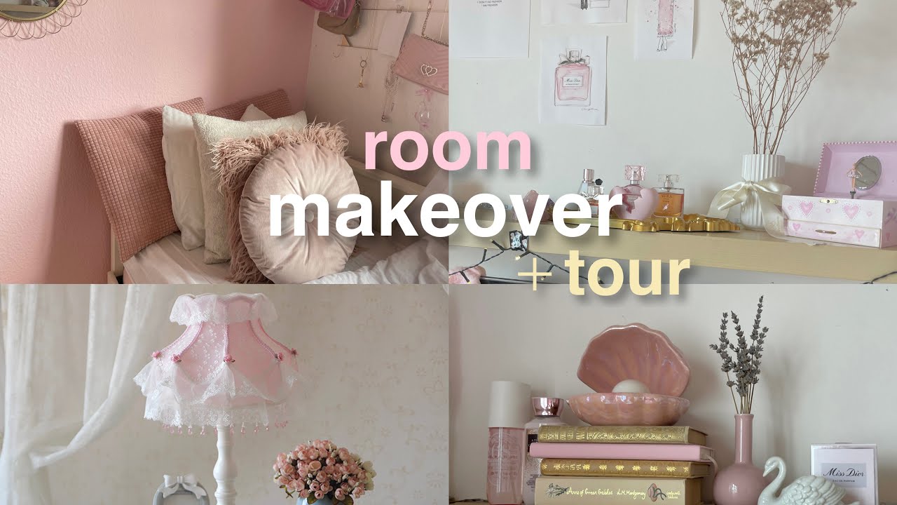 ROOM MAKEOVER!♡ pinterest inspired, coquette, pink aesthetic - YouTube