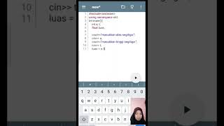 cara menentukan Luas segitiga menggunakan apk c++ menggunakan hp android