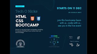 HTML CSS Bootcamp (DAY 3) | Tech-O-Volution | Tech-O-Nicks