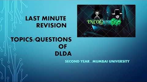 Last Minute Revision Topics For DLDA