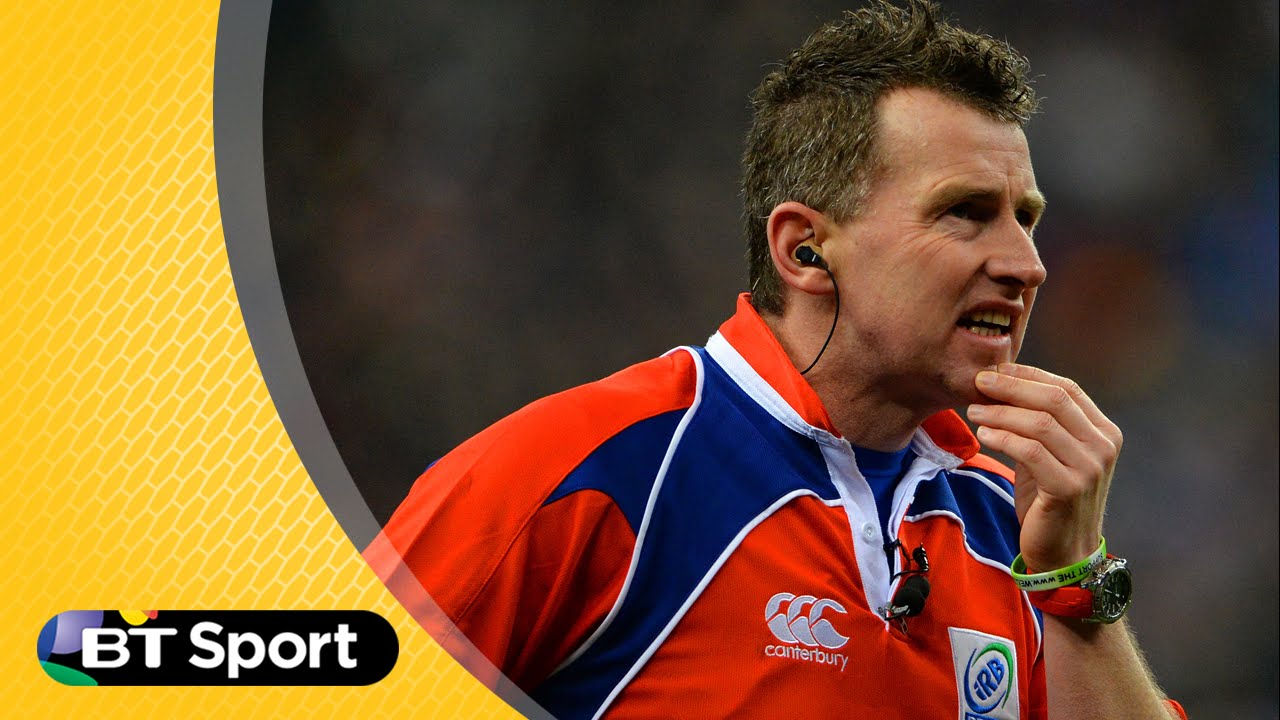 Nigel Owens mocks line-out throw BT Sport