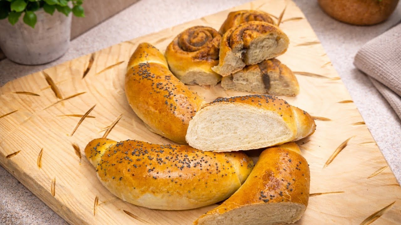 Одно тесто, два рецепта 🤯 | Домашние булочки и ореховые улитки. | Готовлю с улыбкой.