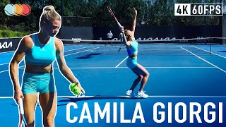 Camila Giorgi Court Level - Serve & volley practice [4k 60fps]