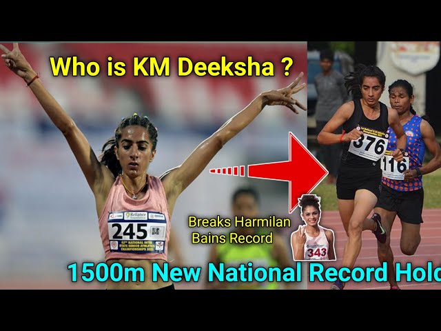 KM Deeksha Breaks National Record|1500m New National Record,|Athletic federation of India class=