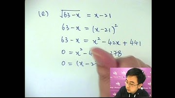 Herman Yeung - DSE 數學 A 天書 - 第2堂 15 (Quadratic Equation - Solving Methods 二次方程式之解的方法 12)