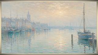 🎨Monet Inspired Harbor Reflections 4K | 4 Framed Impressionist Art | Soft Coastal Ambience | 3 Hours screenshot 5