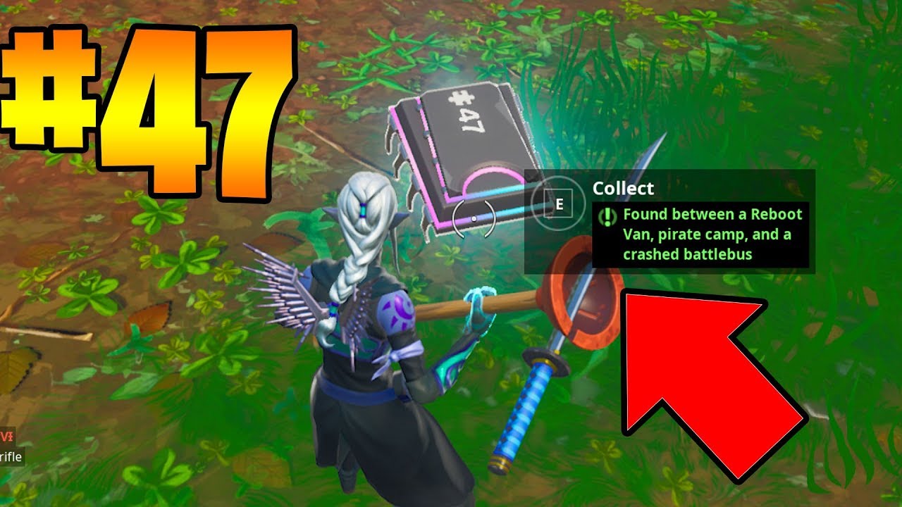 Fortbyte #47: Found Between Reboot Van, Pirate Camp, Crashed Battlebus Location - Fortnite