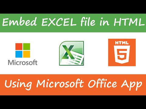 वीडियो: मैं वेब पेज में एक्सेल शीट कैसे एम्बेड करूं?