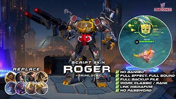 Script Skin Roger Transformers - Grimlock No Password | Full Effect Voice | Patch Terbaru