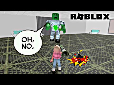 Lutando com um zumbi gigante no final do escape dos zumbis no hospital do ROBLOX