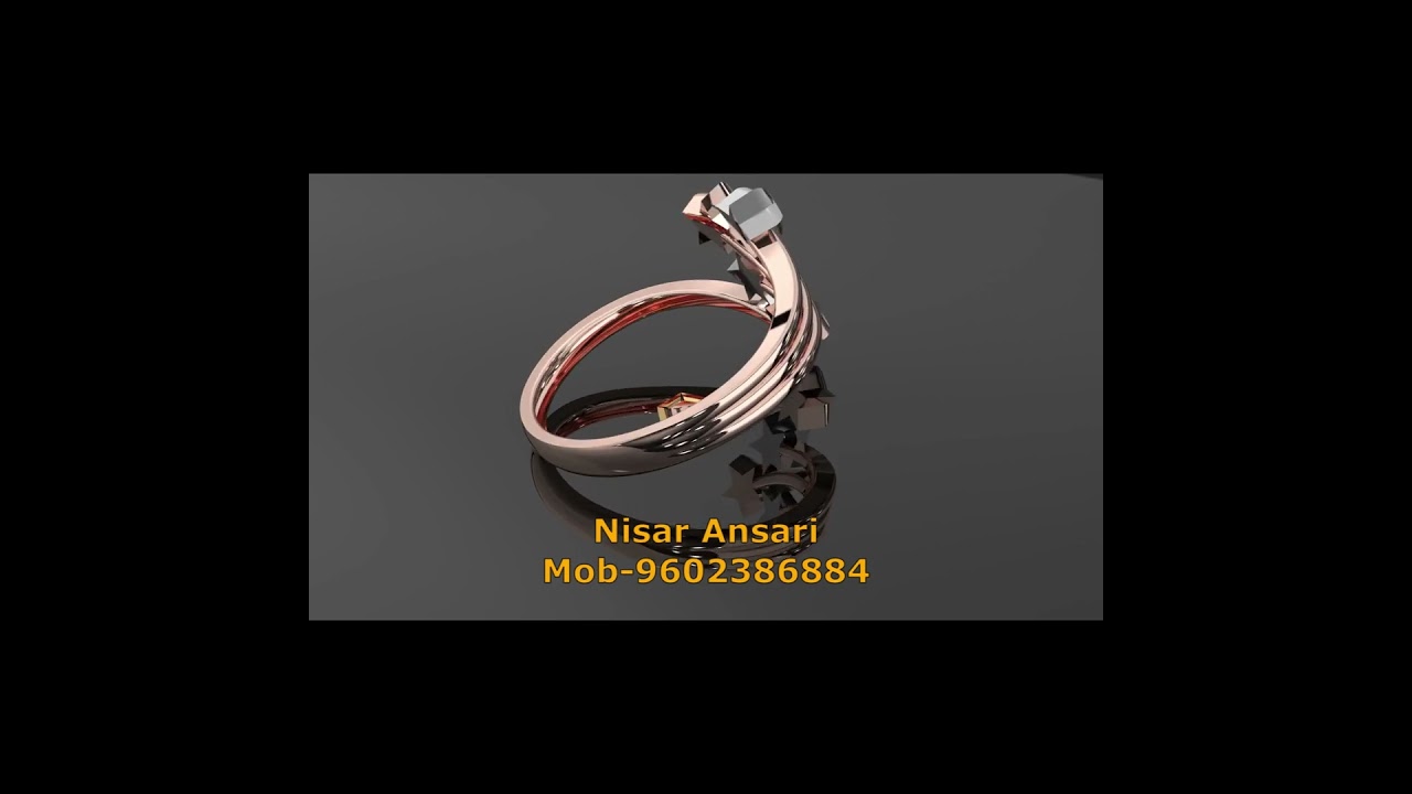 Realistic Gold & Diamond Ring Rendering.