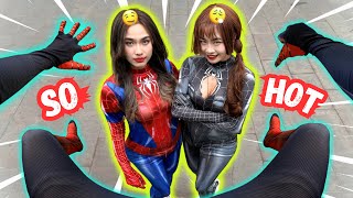 I jumped into hot Spider-Girl’s sister (Romantic Love Story by Spider-man ParkourPOV in Real Life)