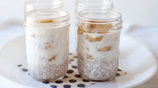 Overnight Steel Cut Oats with Bananas Foster