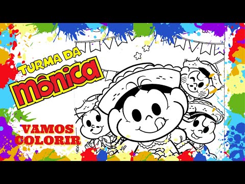 TURMA DA  MÔNICA festa junina - Colorindo desenho