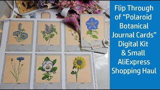 Flip Through Of Polaroid Botanical Journal Cards Digital Kit & Small AliExpress Shopping Haul !!!
