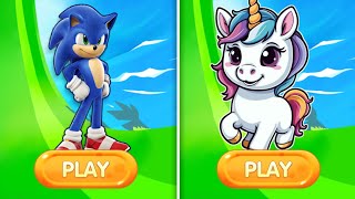 Sonic Dash Vs Unicorn Dash Runner - Gameplay Speed Battle  | Epic Run 🔥😎 screenshot 4