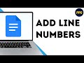 How To Add Line Numbers on Google Document ?