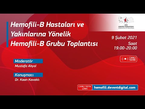 Hemofili B Hastalarına ve Yakınlarına Yönelik Hemofili B Grubu Toplantısı - 9 Şubat 2021