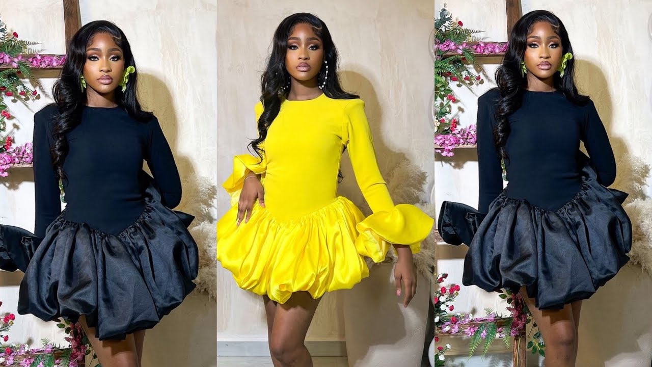 How To Cut And This Trendy Balloon Dress. - YouTube