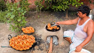 Lala Ji Making Crispy Jalebi Recipe - Super Crispy Traditional Jalebi Recipe in Pan