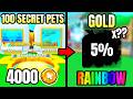 Using x100 Secret Pets For 5% Gold/Rainbow Secret Pet in Tap Simulator (Roblox)