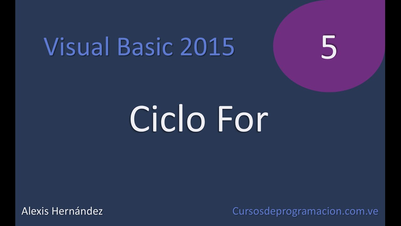 Visual Basic 2015 Tutorial 5 Ciclo For - YouTube