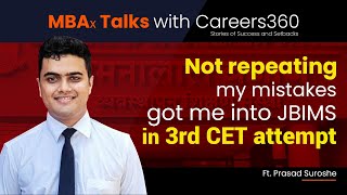 MBA CET'23 topper on converting #JBIMS in his 3rd attempt #MAHCET