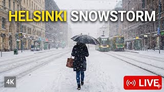 🔴 Snowy Night Walk Helsinki 4K ❄️ Walk All Night Long 🌨️ 🔴 PRE-RECORDED SLOW TV CITY SOUND JAN 2025 screenshot 2