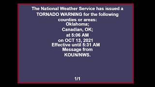 EAS Remake Mock: Early Morning Tornado Warning for Canadian and Oklahoma Counties