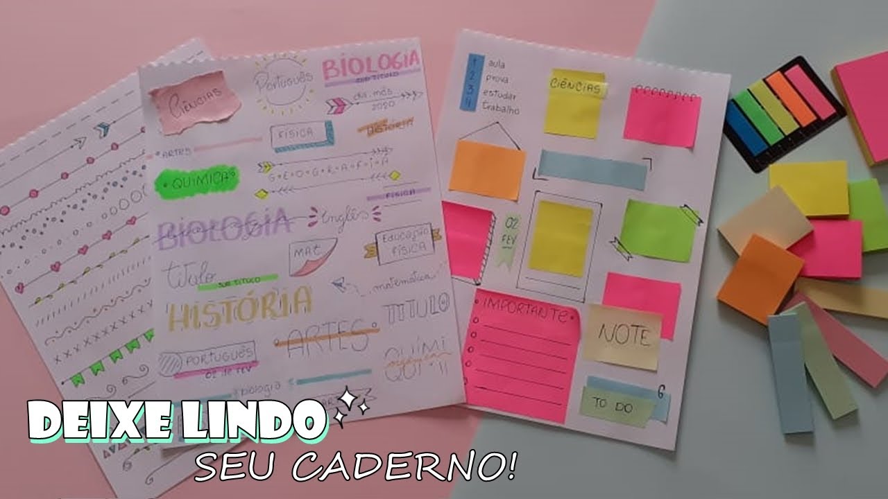 Ideias Para Deixar O Caderno Lindo E Organizado