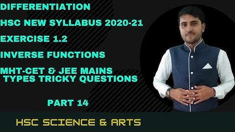 Differentiation class 12 HSC Part 14 exercise 1.2 | inverse function | M.H Board | Shadab khan