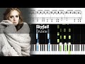 Adele  skyfall  accurate piano tutorial with sheet music