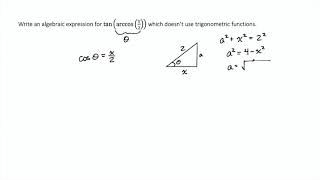 Example Simplifying Composition with Inverse Trigonometric Functions and a Variable
