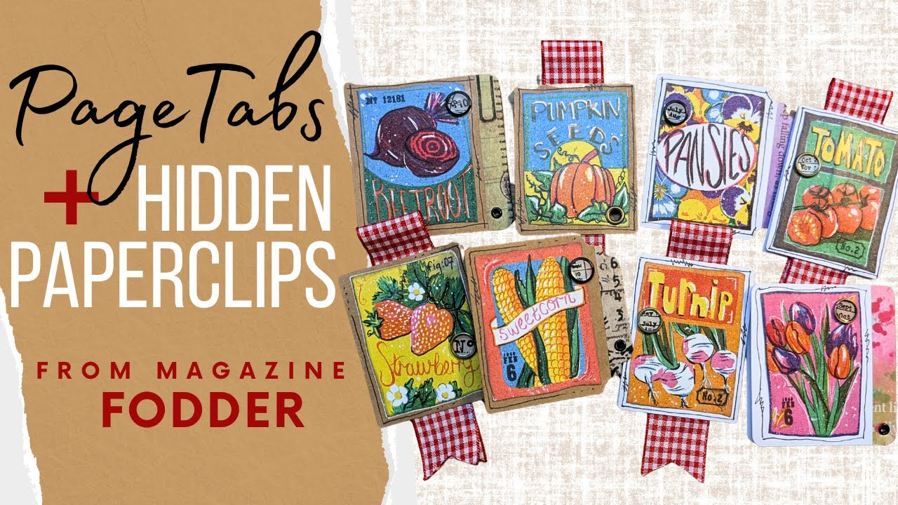 Скрытые скрепки и вкладки страниц, сделанные из журнального корма | 