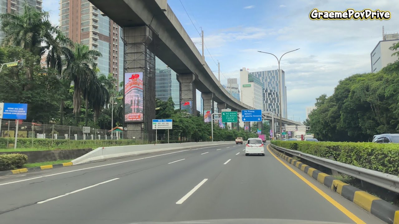 Driving in Jakarta 4K | From Krukut 4 Toll Gate to BSD City