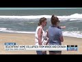 Beachfront home collapses from winds and erosion
