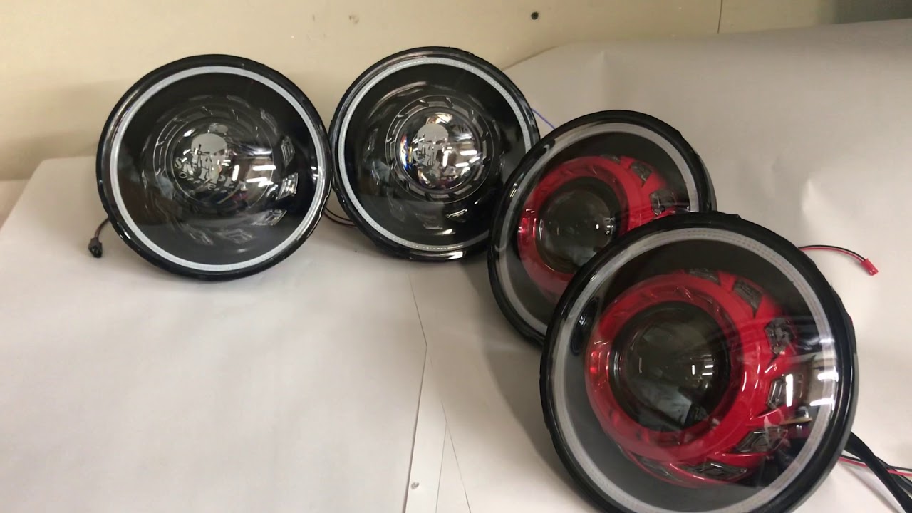 7” custom HID headlights YouTube