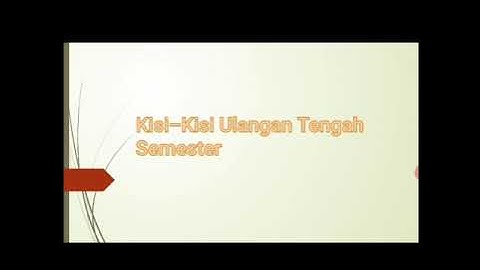 Kisi-kisi UTS II Pemrograman Dasar