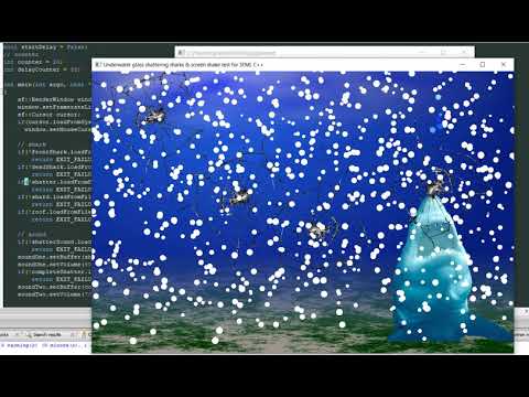SFML C++ Underwater glass shattering scenario with screen shake and red pain gauge indicators