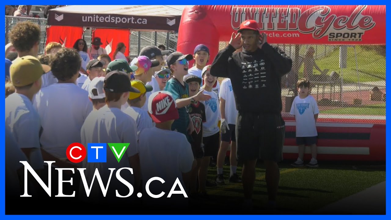 NFL star Chuba Hubbard holds youth football camp