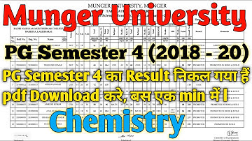 Munger University PG Semester 4 (2018 - 20) का Result का pdf आ गया हैं, जानें इस Video में l #munger