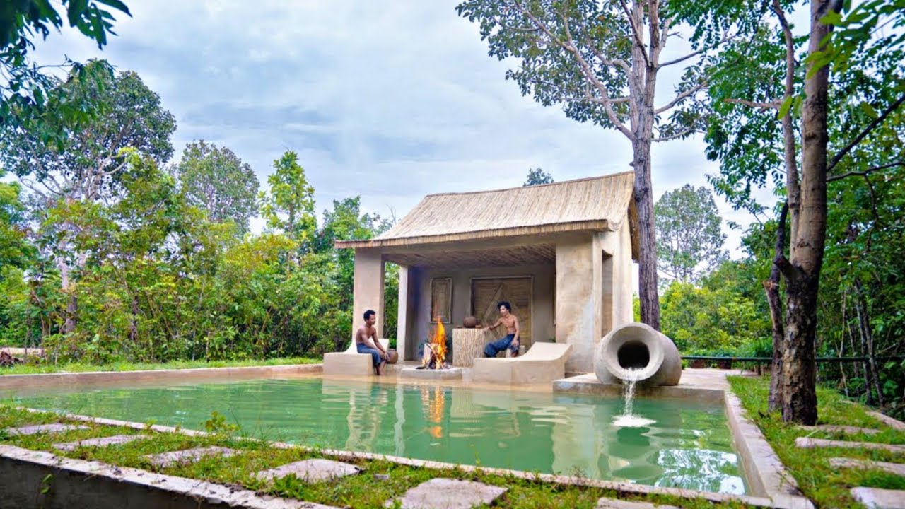 Bamboo Craft Temple Villa with Eco Swimming Pool 2025 | Full Build Video 