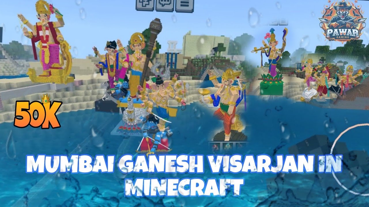 Mumbai Ganesh visarjan in Minecraft | Pawar Gaming |  minecraft ganesh #minecraft #ganeshvisarjan
