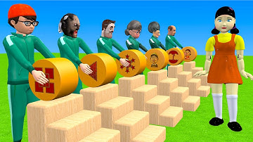 Scary Teacher 3D vs Squid Game Unlock Key Dalgona Candy Shapes Wheel Rolling Challenge Who