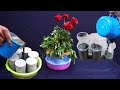 DIY Craft Ideas Making Beautiful Cement Flower Pot For Indoor Decoration