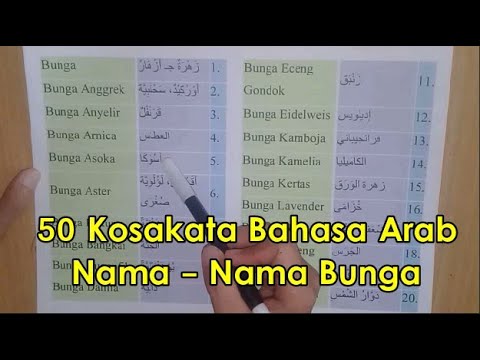  NAMA  NAMA  BUNGA DALAM BAHASA  ARAB  DAN  ARTINYA  DALAM 