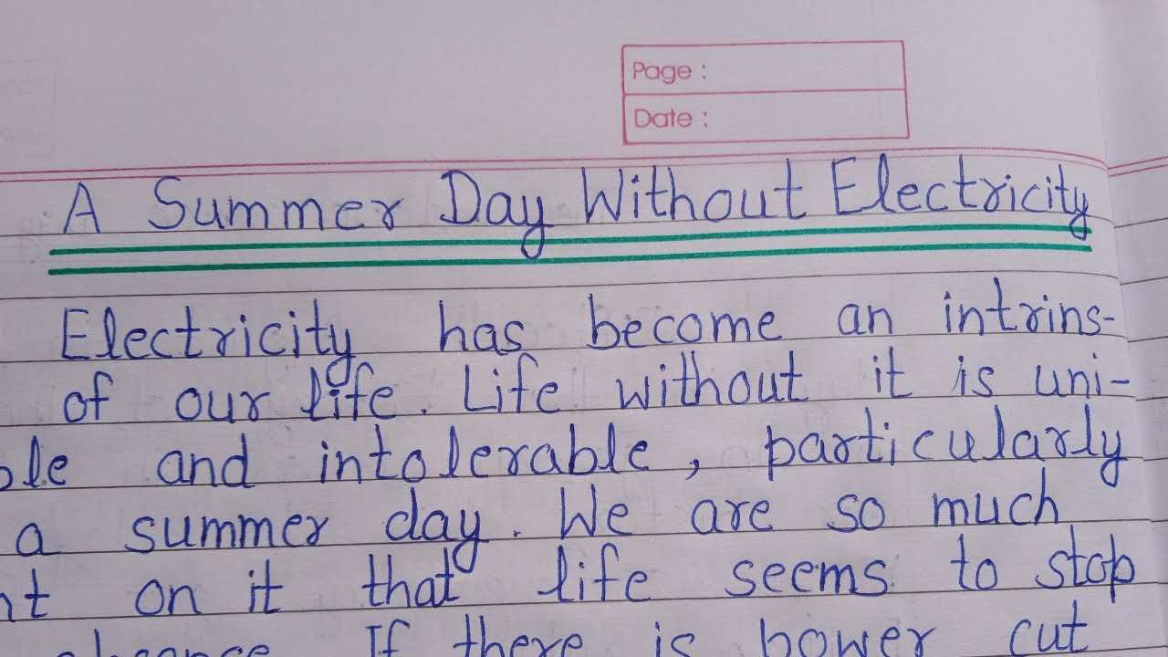 essay a day without electricity