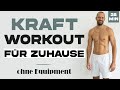 Intensives kraft workout  ohne springen  27 minuten  ohne equipment  mit warmup  cool down